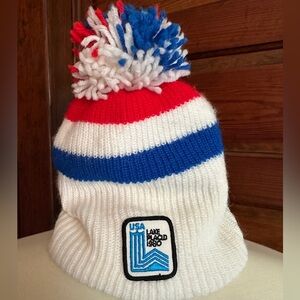 VINTAGE 1980 Olympics Lake Placid Knit Hat